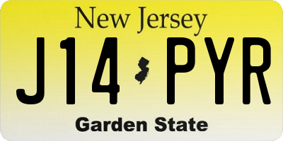 NJ license plate J14PYR