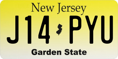 NJ license plate J14PYU