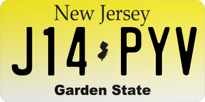 NJ license plate J14PYV