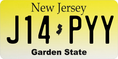 NJ license plate J14PYY