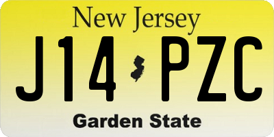 NJ license plate J14PZC