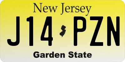 NJ license plate J14PZN