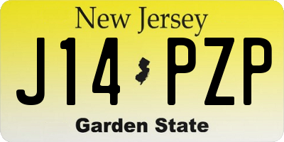 NJ license plate J14PZP