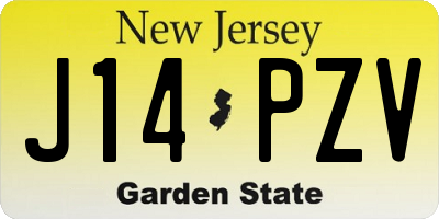 NJ license plate J14PZV
