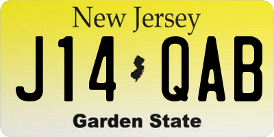 NJ license plate J14QAB