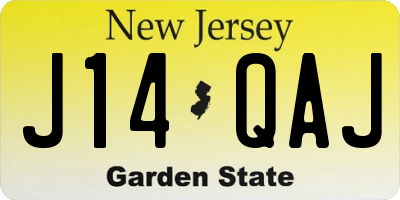 NJ license plate J14QAJ