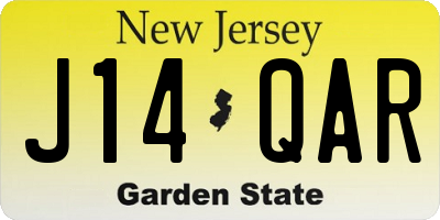 NJ license plate J14QAR