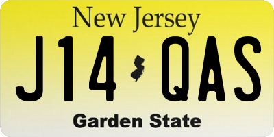 NJ license plate J14QAS