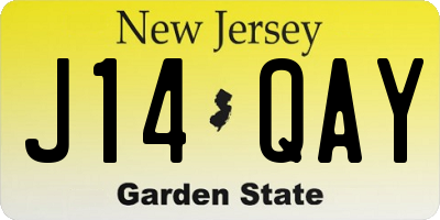 NJ license plate J14QAY