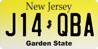 NJ license plate J14QBA
