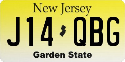 NJ license plate J14QBG