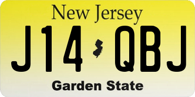 NJ license plate J14QBJ