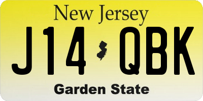 NJ license plate J14QBK