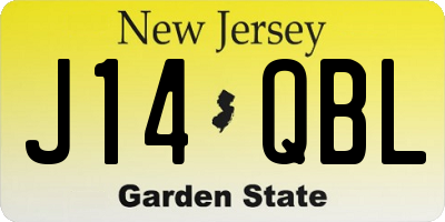 NJ license plate J14QBL