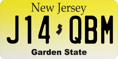 NJ license plate J14QBM