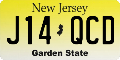NJ license plate J14QCD