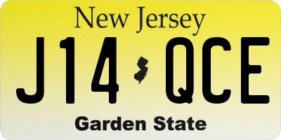 NJ license plate J14QCE