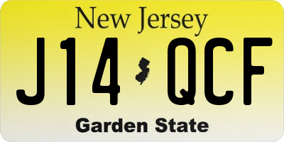 NJ license plate J14QCF