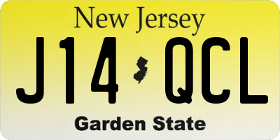 NJ license plate J14QCL
