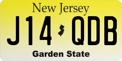 NJ license plate J14QDB