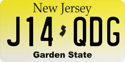 NJ license plate J14QDG