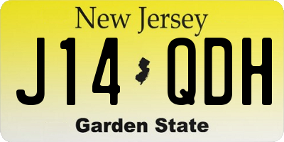 NJ license plate J14QDH