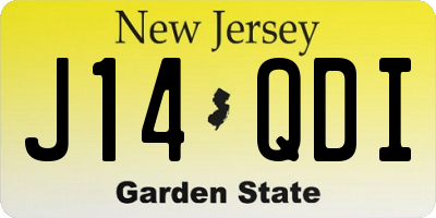 NJ license plate J14QDI