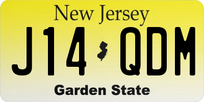 NJ license plate J14QDM