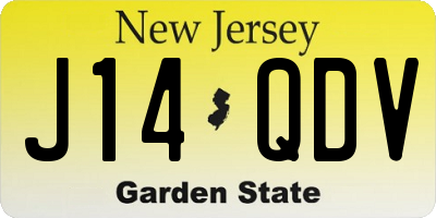 NJ license plate J14QDV