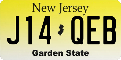 NJ license plate J14QEB