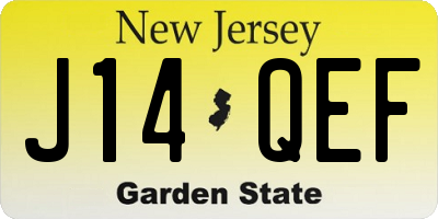 NJ license plate J14QEF
