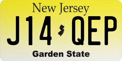 NJ license plate J14QEP