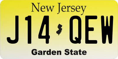 NJ license plate J14QEW