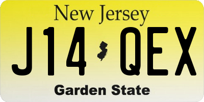 NJ license plate J14QEX