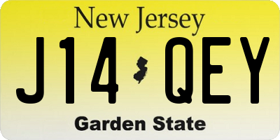 NJ license plate J14QEY
