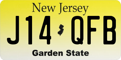 NJ license plate J14QFB