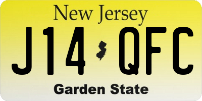NJ license plate J14QFC