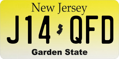 NJ license plate J14QFD
