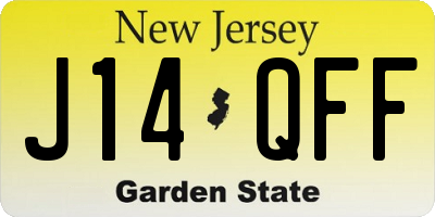 NJ license plate J14QFF