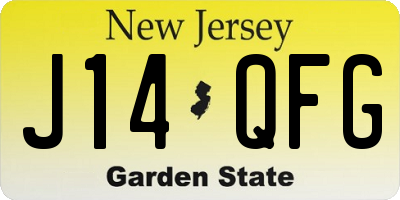 NJ license plate J14QFG