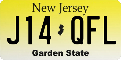 NJ license plate J14QFL