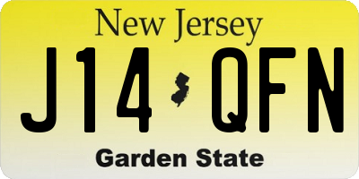 NJ license plate J14QFN