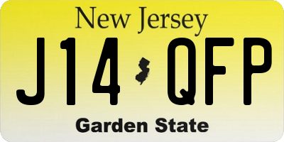 NJ license plate J14QFP