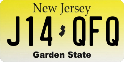 NJ license plate J14QFQ