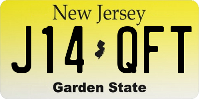 NJ license plate J14QFT