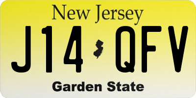 NJ license plate J14QFV