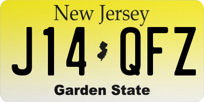 NJ license plate J14QFZ