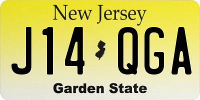 NJ license plate J14QGA