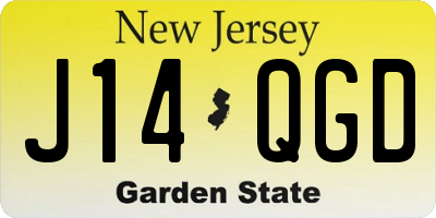 NJ license plate J14QGD