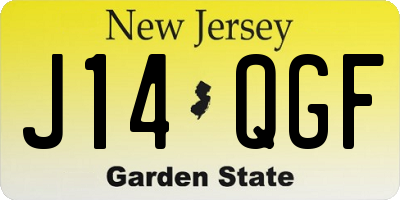 NJ license plate J14QGF